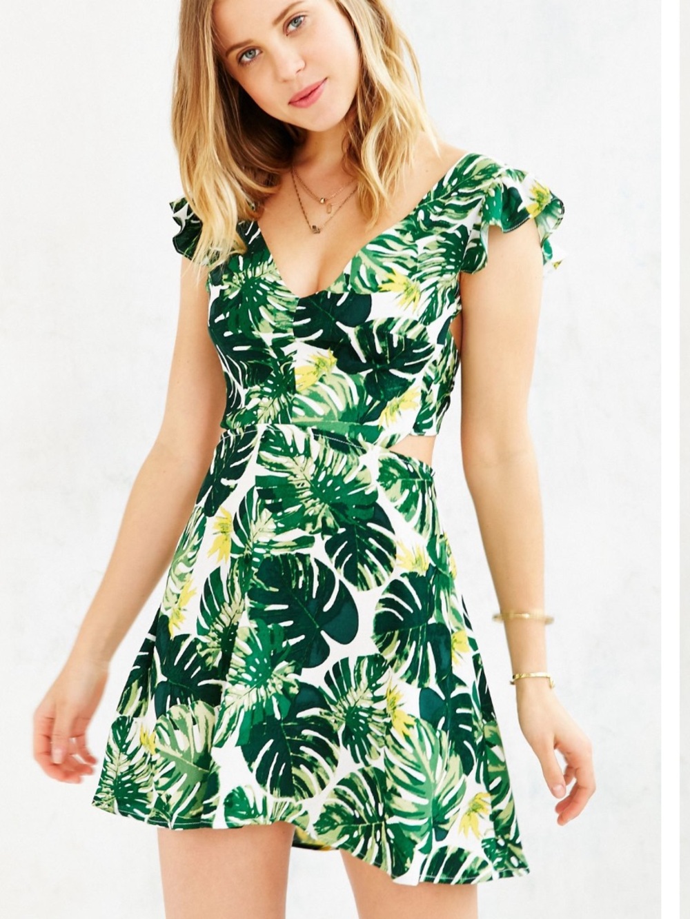 For Love & Lemons Tropical Mini Dress Sz L - Picture 3 of 6